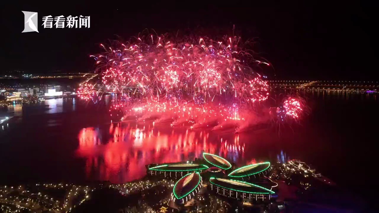 临港新年烟花秀图片